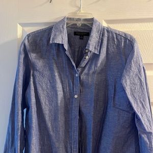 Women’s light blue button down